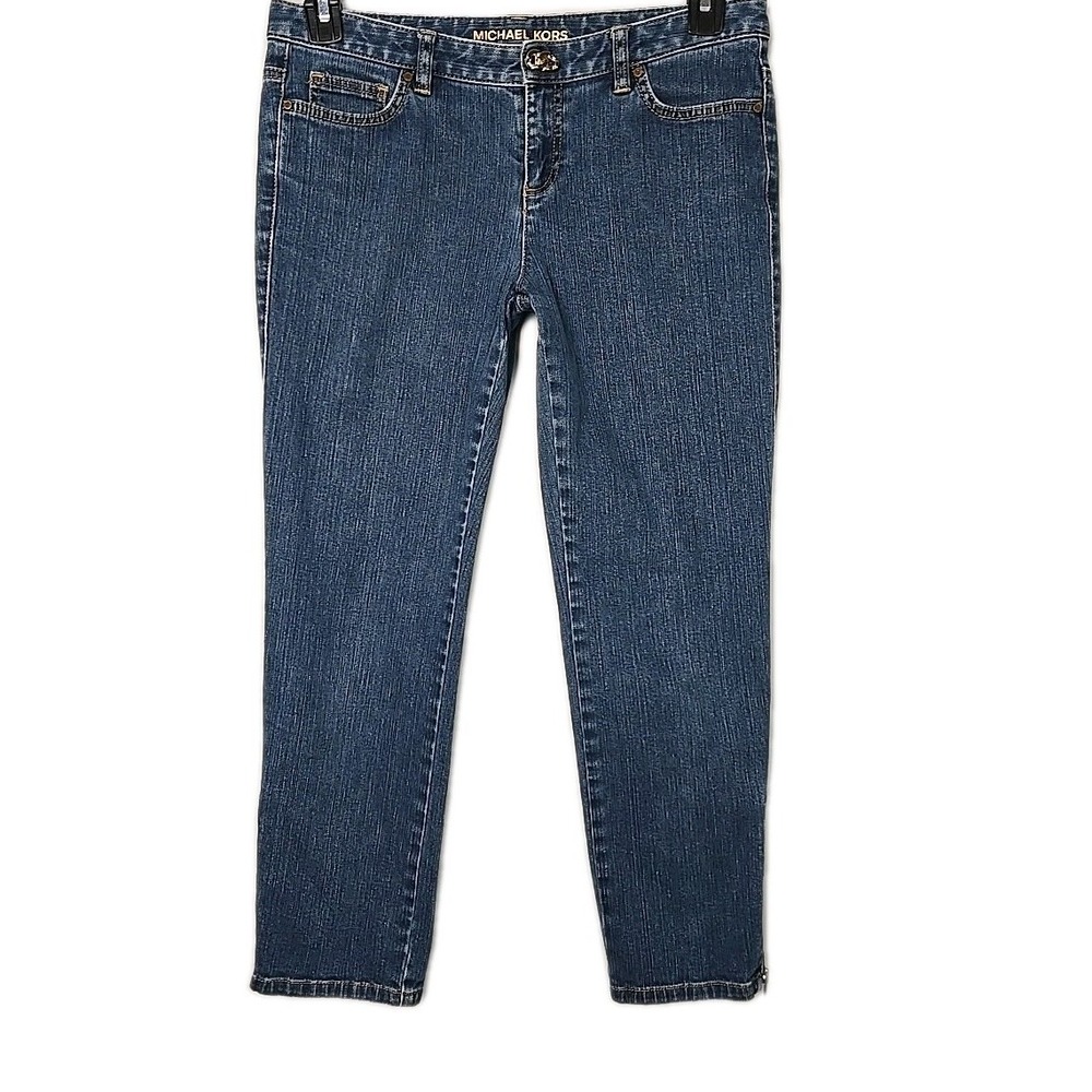 Michael Kors Cropped Denim Zippered Ankle Jeans Size 8